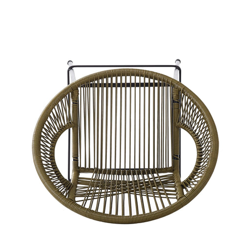 Ferrara Outdoor Patio Green Faux Wicker Barstool Set with Ergonomic Design and Durable PE Material Default -DTYStore