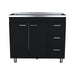 Ferretti Utility Sink with Three Drawers and Double Door Cabinet Black Default -DTYStore