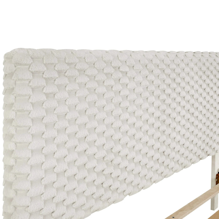 Findlay 2-Piece Bedroom Set, Plush 3D Upholstered Bed with Nightstand, Queen Default -DTYStore