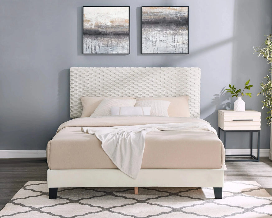 Findlay 2-Piece Bedroom Set, Plush 3D Upholstered Bed with Nightstand, Queen Default -DTYStore