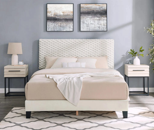 Findlay 3-Piece Bedroom Set, Plush 3D Upholstered Bed with Two Nightstands, Full Default -DTYStore