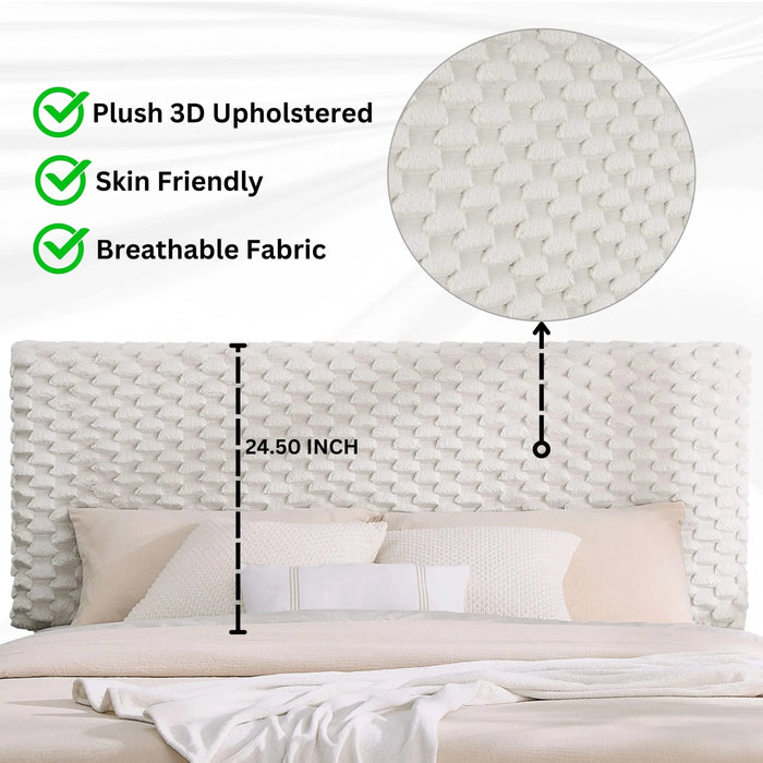 Findlay 3-Piece Bedroom Set, Plush 3D Upholstered Bed with Two Nightstands, Queen Default -DTYStore