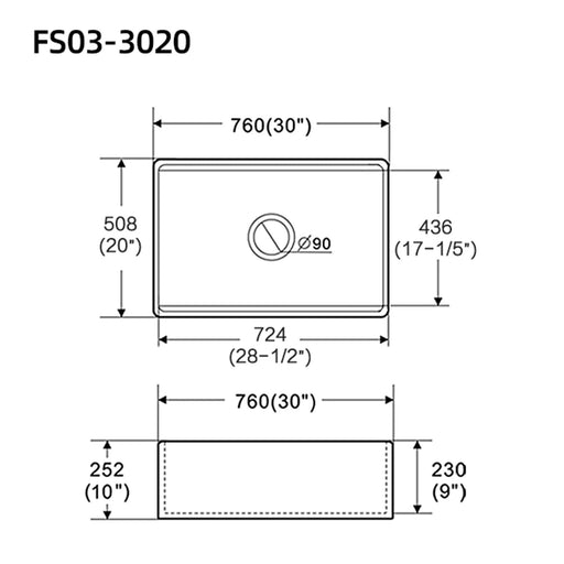 Fireclay 30' L X 20' W Workstation Farmhouse Kitchen Sink With Accessories Default -DTYStore