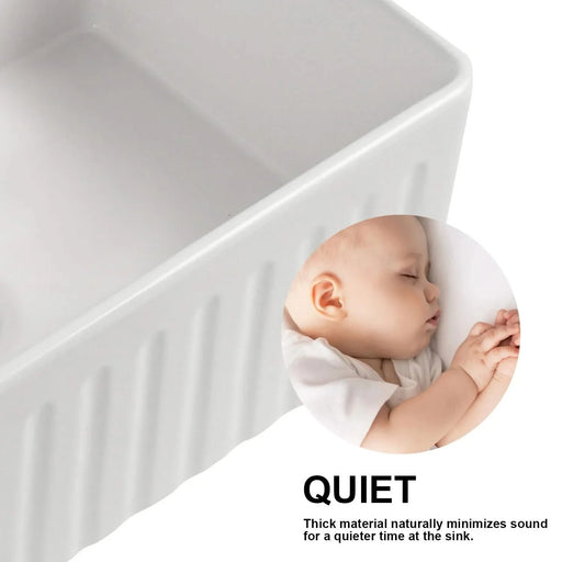 Fireclay 33' L X 20' W Double Basin Farmhouse Kitchen Sink With Grid And Strainer Default -DTYStore