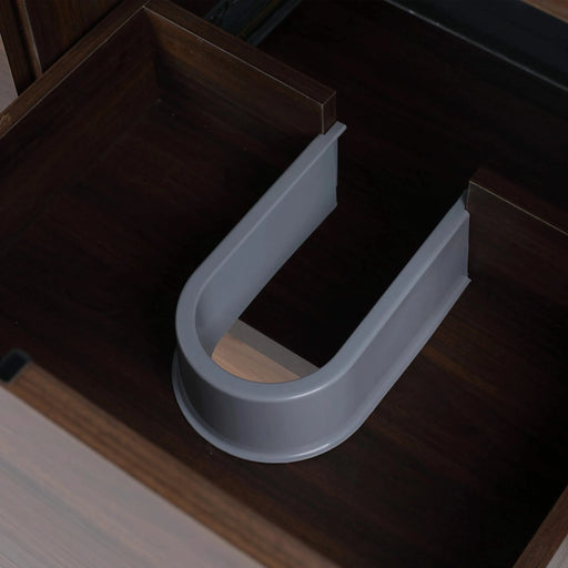 Floating 48' Bathroom Vanity with Resin Sink and Soft Close Doors, California Walnut, Plywood Default -DTYStore