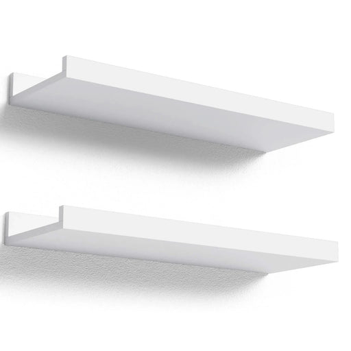 Floating Shelves Wall Mounted Set of 2, Modern White Shelves for Room Default -DTYStore