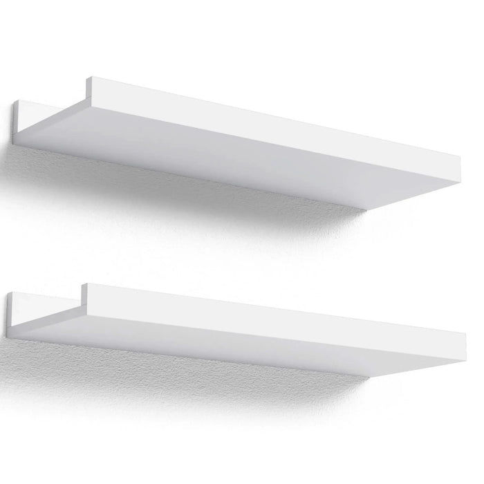 Floating Shelves Wall Mounted Set of 2, Modern White Shelves for Room Default -DTYStore