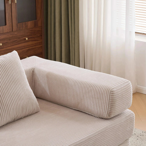 Floor Couch Compression Sofa Convertible Floor Sofa Bed with Pillow Back Support Light Grey -DTYStore