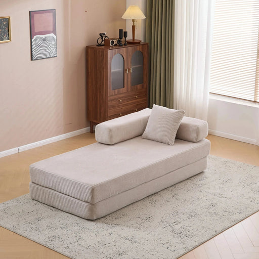Floor Couch Compression Sofa Convertible Floor Sofa Bed with Pillow Back Support Light Grey -DTYStore