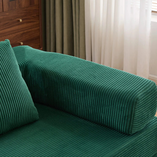 Floor Couch Compression Sofa Convertible Floor Sofa Bed with Pillow Back Support Dark Green -DTYStore