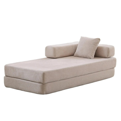 Floor Couch Compression Sofa Convertible Floor Sofa Bed with Pillow Back Support Light Grey -DTYStore