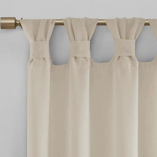 Floral Embellished Cuff Tab Top Solid Curtain Panel(Only 1 Pc Panel) Default -DTYStore