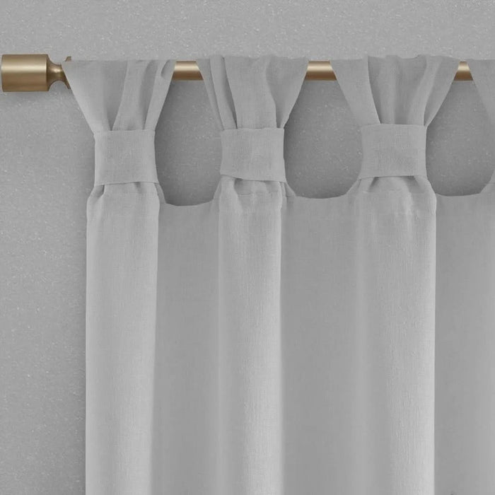 Floral Embellished Cuff Tab Top Solid Curtain Panel(Only 1 Pc Panel) Default -DTYStore
