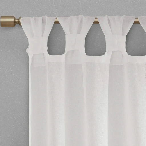 Floral Embellished Cuff Tab Top Solid Curtain Panel(Only 1 Pc Panel) Default -DTYStore