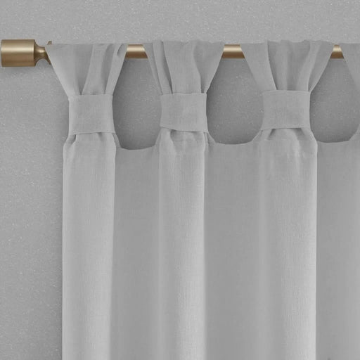 Floral Embellished Cuff Tab Top Solid Curtain Panel(Only 1 Pc Panel) Default -DTYStore