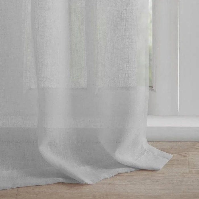 Floral Embellished Cuff Tab Top Solid Curtain Panel(Only 1 Pc Panel)- DTY Store