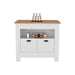 Floyd Kitchen Island 35' H , whit 2 doors, 3 shelves, White/Macadamia Default -DTYStore