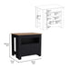 Floyd Kitchen Island 35' H, whit 2 doors, 3 shelves, Black/Macadamia Default -DTYStore
