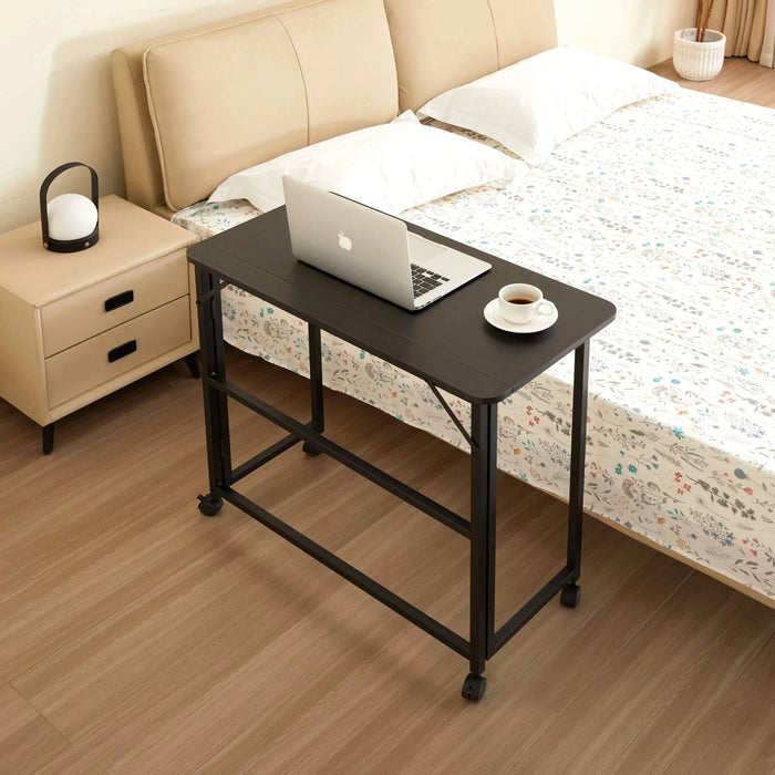 Folding Desk Small Foldable Desk for Small Space, 31.5 Inches Writing Computer Desk in Study, Home Office Foldable Office Desk for Bedroom 80*40,black Default -DTYStore