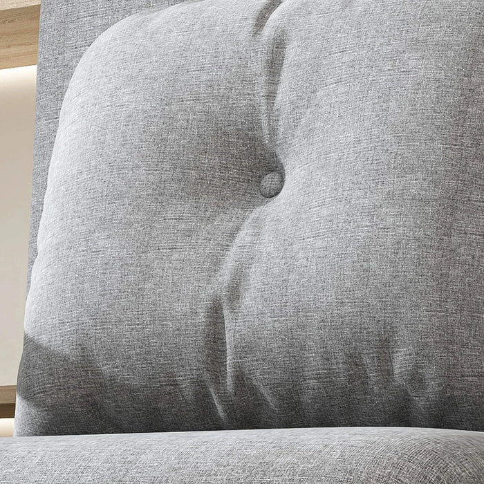 Folding Sofa Bed 5-in-1 Convertible Chair with Adjustable Backrest and Pillow, Grey Flannelette, Compact Design Default -DTYStore