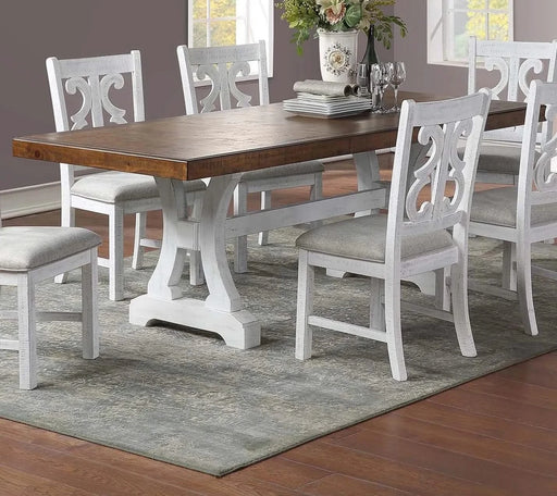 Formal White Dining Room Wooden 1pc Rectangle Dining Table w Leaf Elegant Design Furniture Default -DTYStore