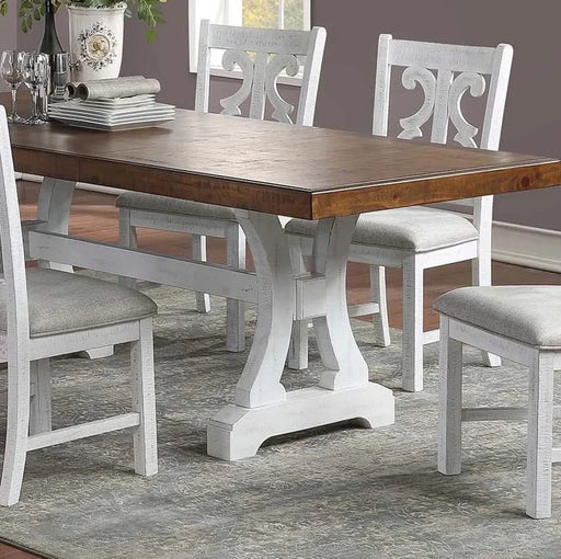 Formal White Dining Room Wooden 1pc Rectangle Dining Table w Leaf Elegant Design Furniture Default -DTYStore