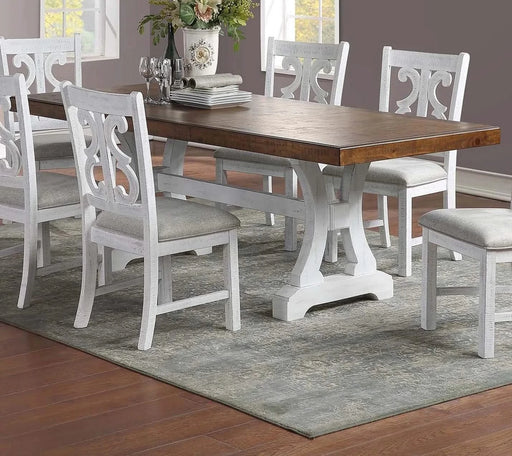 Formal White Dining Room Wooden 1pc Rectangle Dining Table w Leaf Elegant Design Furniture Default -DTYStore