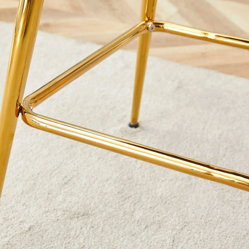 Four-piece rotating swivel chair, black cotton and linen soft seat surface, golden metal legs, rust-proof and wear-resistant, suitable for high tables in restaurants/bars Default -DTYStore