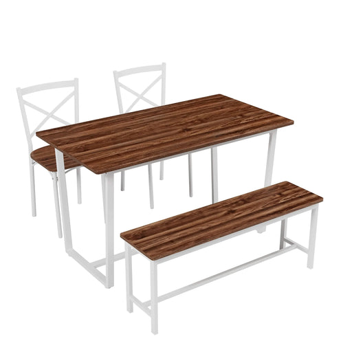 Four-piece set table and chair with backrest, industrial style, solid structure Default -DTYStore