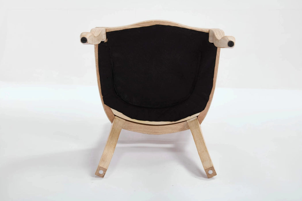 French Country Dining Chairs Set of 2, Upholstered Chairs with Fan-shaped Back, Wire drawing and carving techniques ,Disassemblable , for Living Room, Kitchen , Restaurant Use, Beige Default -DTYStore