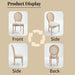 French Country Dining Chairs Set of 2, Upholstered Chairs with Nature Rattan Round Back, Wire drawing and carving techniques ,Disassemblable , for Living Room, Kitchen , Restaurant Use,Beige Default -DTYStore