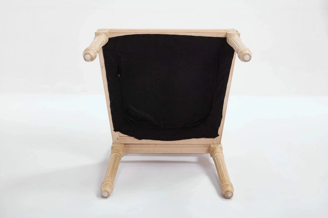 French Country Dining Chairs Set of 2, Upholstered Chairs with Square Back, Wire drawing and carving techniques ,Disassemblable , for Living Room, Kitchen , Restaurant Use, Beige Default -DTYStore