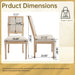 French Country Dining Chairs Set of 2, Upholstered Chairs with Square Back, Wire drawing and carving techniques ,Disassemblable , for Living Room, Kitchen , Restaurant Use, Beige Default -DTYStore