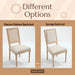 French Country Dining Chairs Set of 2, Upholstered Chairs with Square Back, Wire drawing and carving techniques ,Disassemblable , for Living Room, Kitchen , Restaurant Use, Beige Default -DTYStore