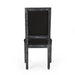 French Country Style Dining Chair Set with Upholstered Seating and Fluted Legs in Black Fabric Default -DTYStore
