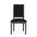 French Country Style Dining Chair Set with Upholstered Seating and Fluted Legs in Black Fabric Default -DTYStore