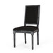 French Country Style Dining Chair Set with Upholstered Seating and Fluted Legs in Black Fabric Default -DTYStore