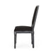 French Country Style Dining Chair Set with Upholstered Seating and Fluted Legs in Black Fabric Default -DTYStore