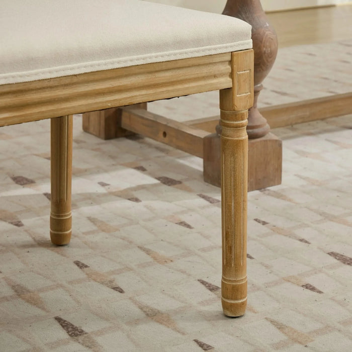 French Decor Chairs Set of 2, Louis Dining Chairs with Square Rattan Backrest and Exquisitely Carved Solid Wood Frame for Living Room, Kitchen, Restaurant,SW1779BG, Beige Default -DTYStore