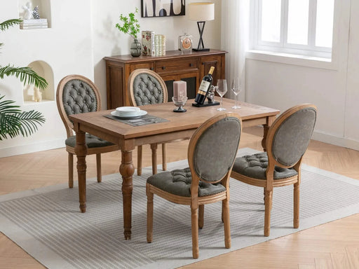 French Style Solid Wood Frame Antique Painting,Hand-pulled buckle decoration PU artificial leather Dining Chair with Nailhead Trim ,Wood Legs,Set of 2,White Pine Green,SW1839WP Default -DTYStore