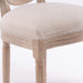 French Style Solid Wood Frame Linen Fabric Rattan Back Dining Chair,Set of 2,Cream Default -DTYStore