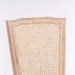 French Style Solid Wood Frame Linen Fabric Square Rattan Back Dining Chair,Set of 2,Cream Default -DTYStore