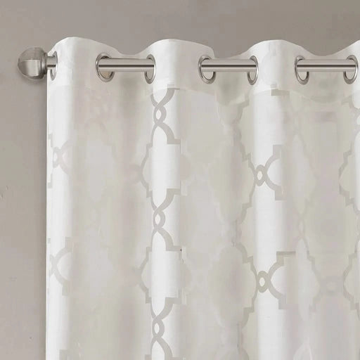 Fretwork Burnout Sheer Curtain Panel(Only 1 Pc Panel) Default -DTYStore