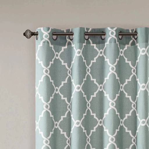 Fretwork Print Grommet Top Window Curtain Panel(Only 1 Pc Panel) Default -DTYStore