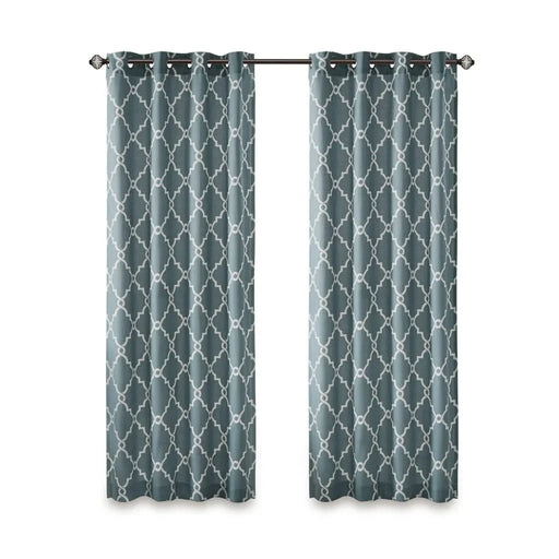 Fretwork Print Grommet Top Window Curtain Panel(Only 1 Pc Panel) Default -DTYStore