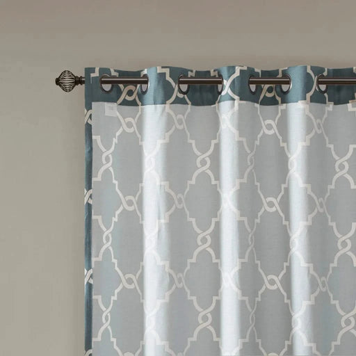 Fretwork Print Grommet Top Window Curtain Panel(Only 1 Pc Panel) Default -DTYStore