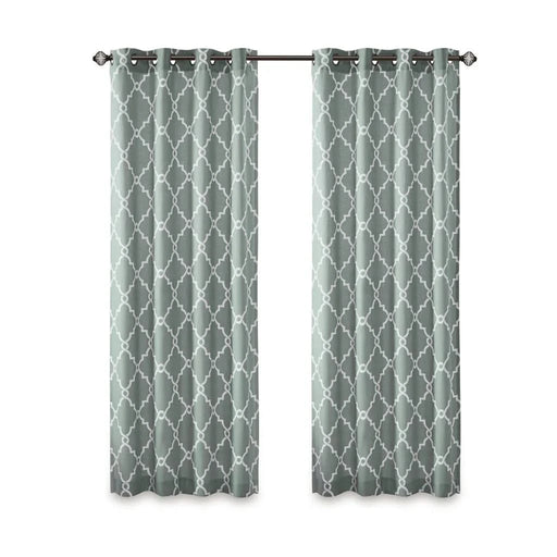 Fretwork Print Grommet Top Window Curtain Panel(Only 1 Pc Panel) Default -DTYStore