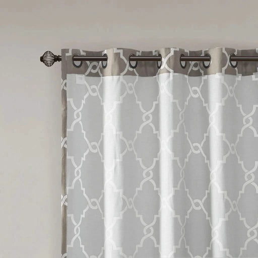 Fretwork Print Grommet Top Window Curtain Panel(Only 1 Pc Panel) Default -DTYStore