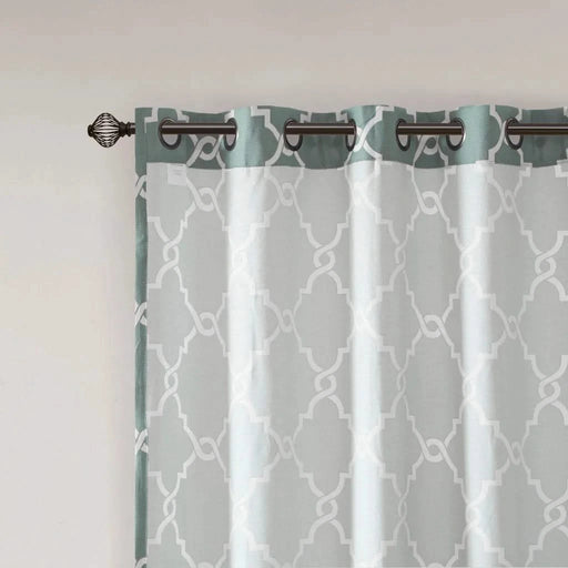 Fretwork Print Grommet Top Window Curtain Panel(Only 1 Pc Panel) Default -DTYStore