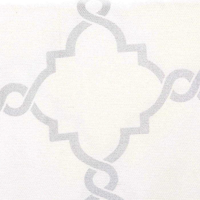 Fretwork Print Grommet Top Window Valance Ivory/Grey 50x18' Default -DTYStore